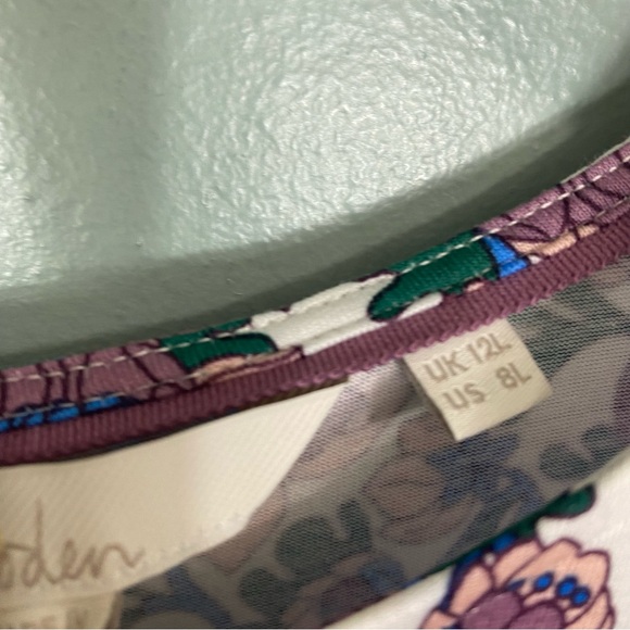 Boden Crew Neck Jersey Dress Mini‎ Floral Size 8 Long Tall - Picture 5 of 7